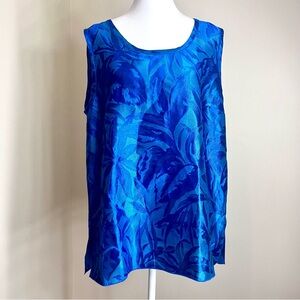 NWT Caroline Rose Blue Sleeveless Women's Top, Size M, Made in USA